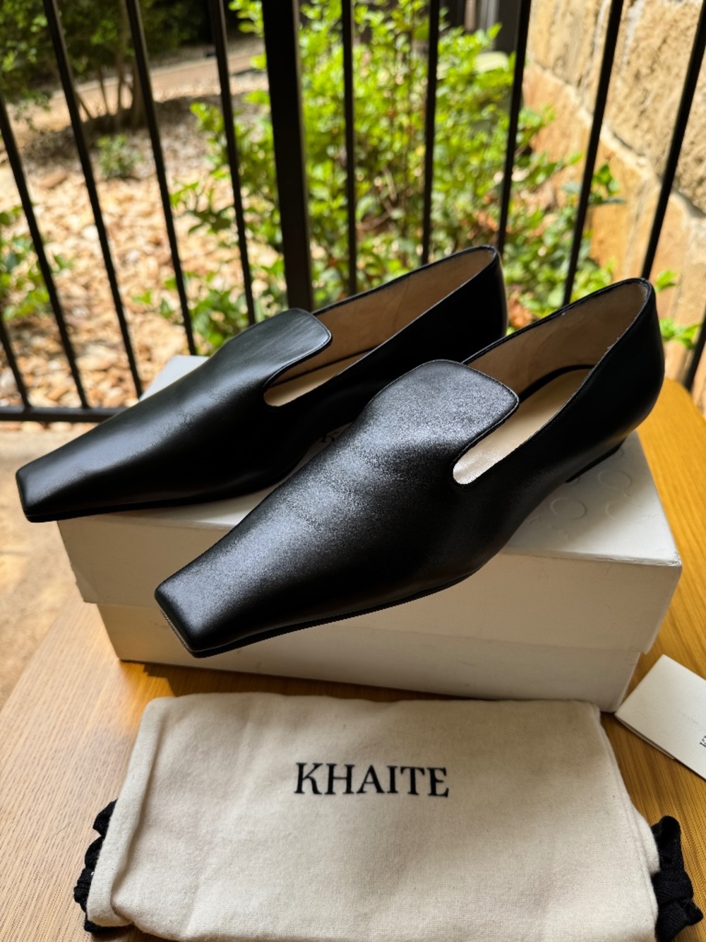 KHAITE leather loafers